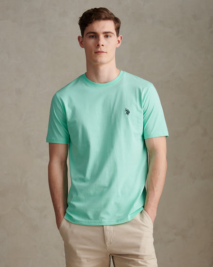 Mens Double Horsemen T-Shirt in Ice Green