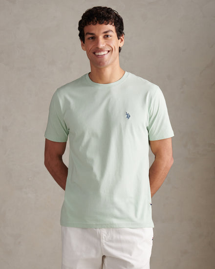 Mens Double Horsemen T-Shirt in Aqua Foam