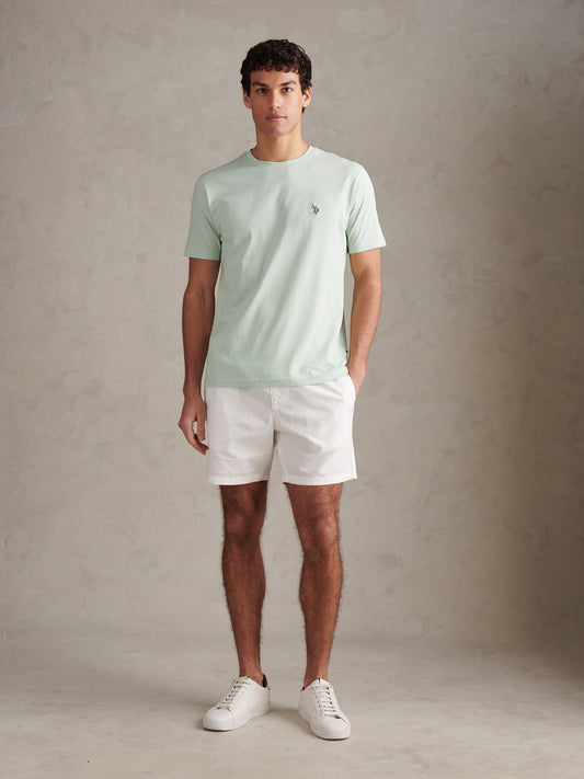 Mens Double Horsemen T-Shirt in Aqua Foam