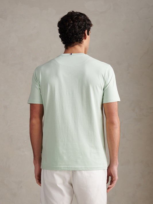 Mens Double Horsemen T-Shirt in Aqua Foam