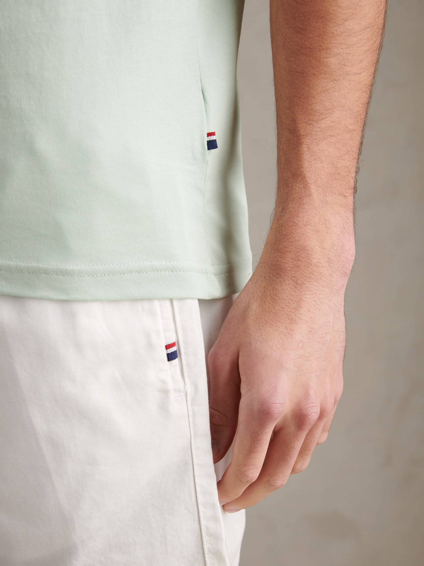 Mens Double Horsemen T-Shirt in Aqua Foam