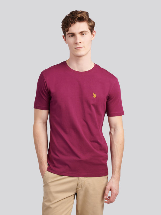 Mens Double Horsemen T-Shirt in Grape Wine