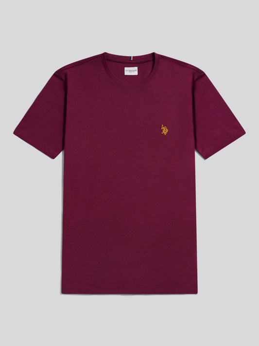 Mens Double Horsemen T-Shirt in Grape Wine