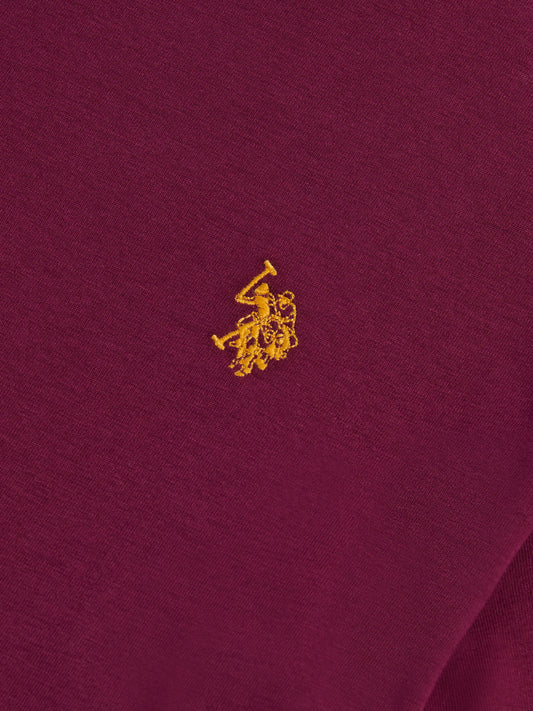 Mens Double Horsemen T-Shirt in Grape Wine