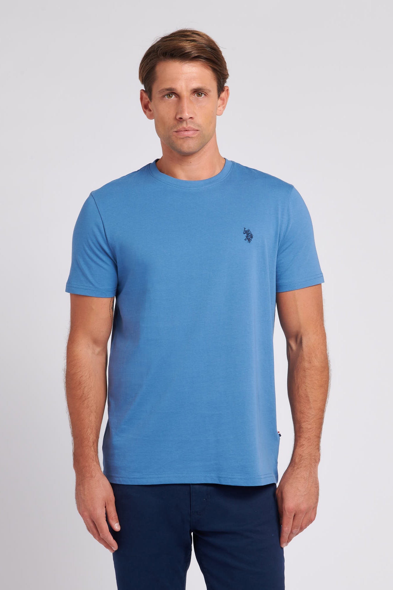 U.S. Polo Assn. Mens Double Horsemen T-Shirt in Blue Horizon