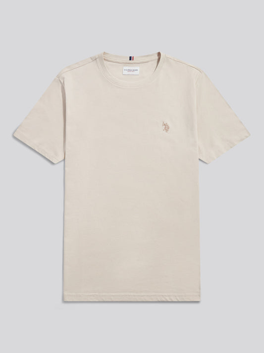Mens Double Horsemen T-Shirt in Beige