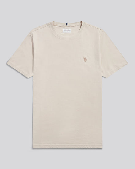 Mens Double Horsemen T-Shirt in Beige