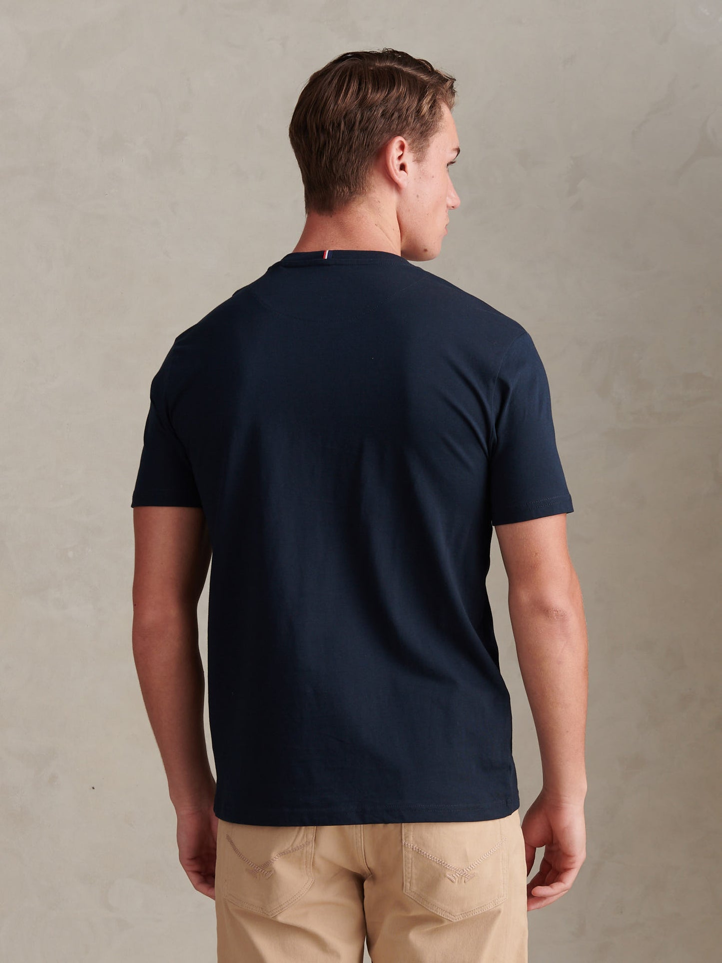 Mens Double Horsemen T-Shirt in Dark Sapphire Navy / Multi Coloured DHM