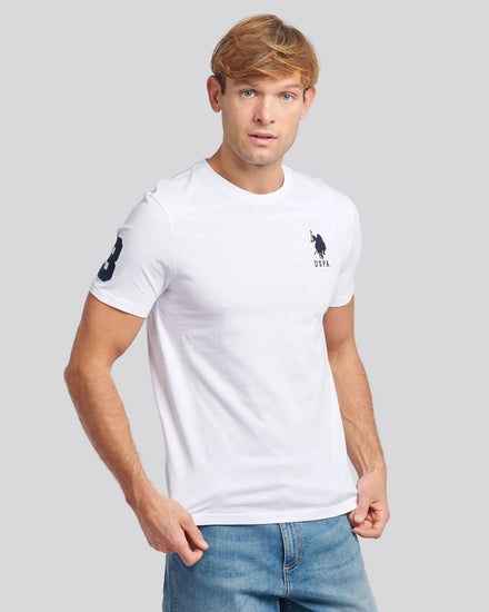 Mens Player 3 T-Shirt in White / Dark Sapphire Navy DHM