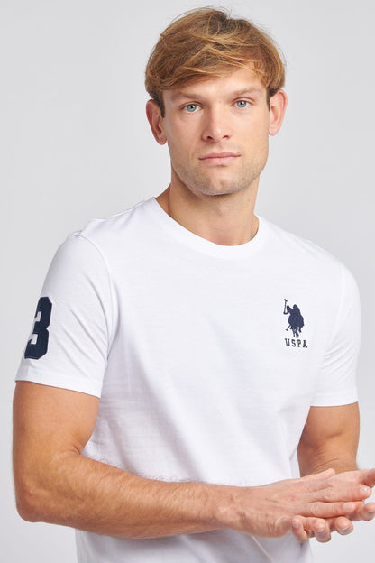 Mens Player 3 T-Shirt in White / Dark Sapphire Navy DHM