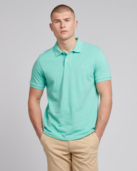 Mens Pique Polo Shirt in Pool Blue