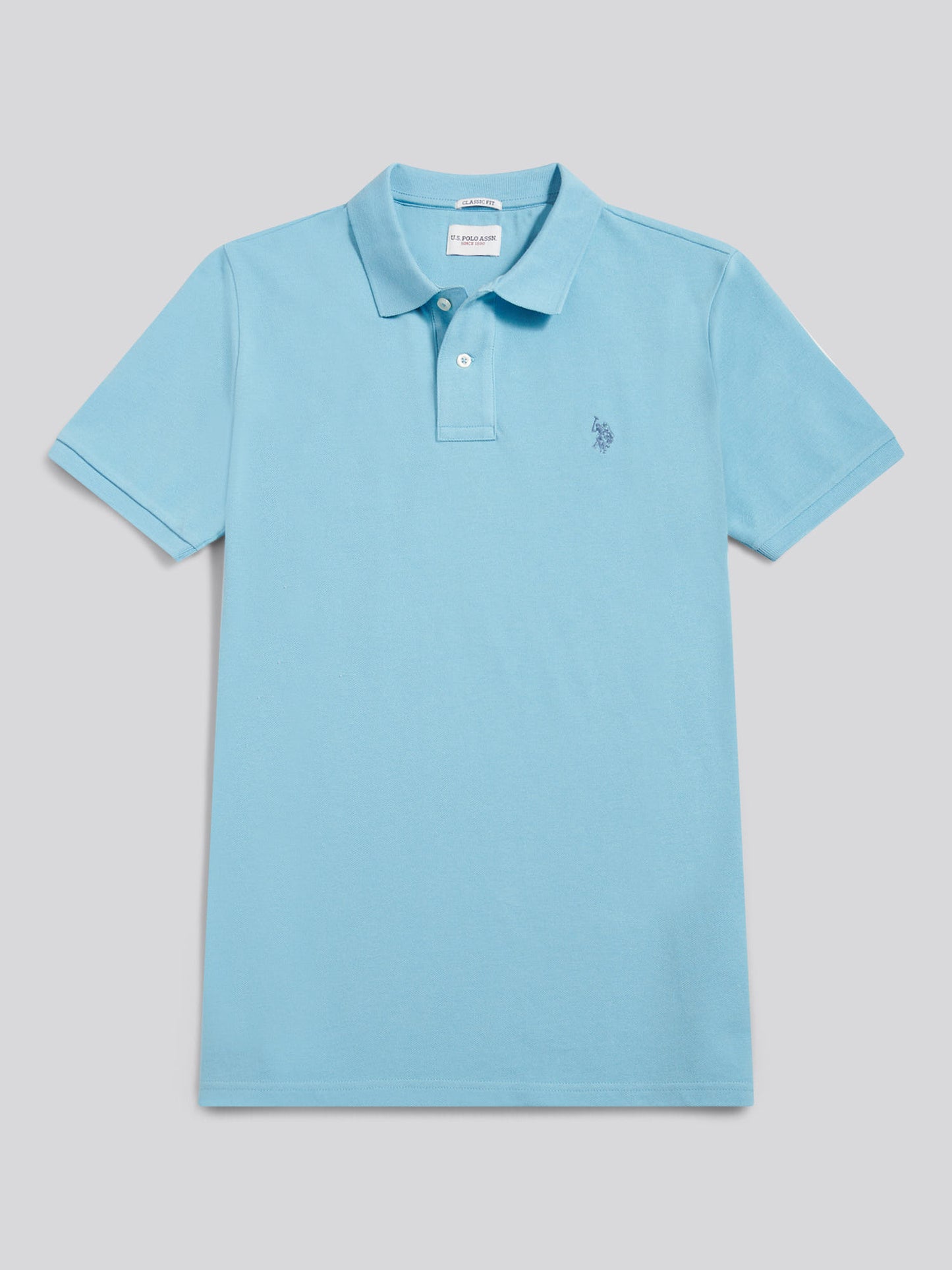 Mens Double Horsemen Polo Shirt in Air Blue