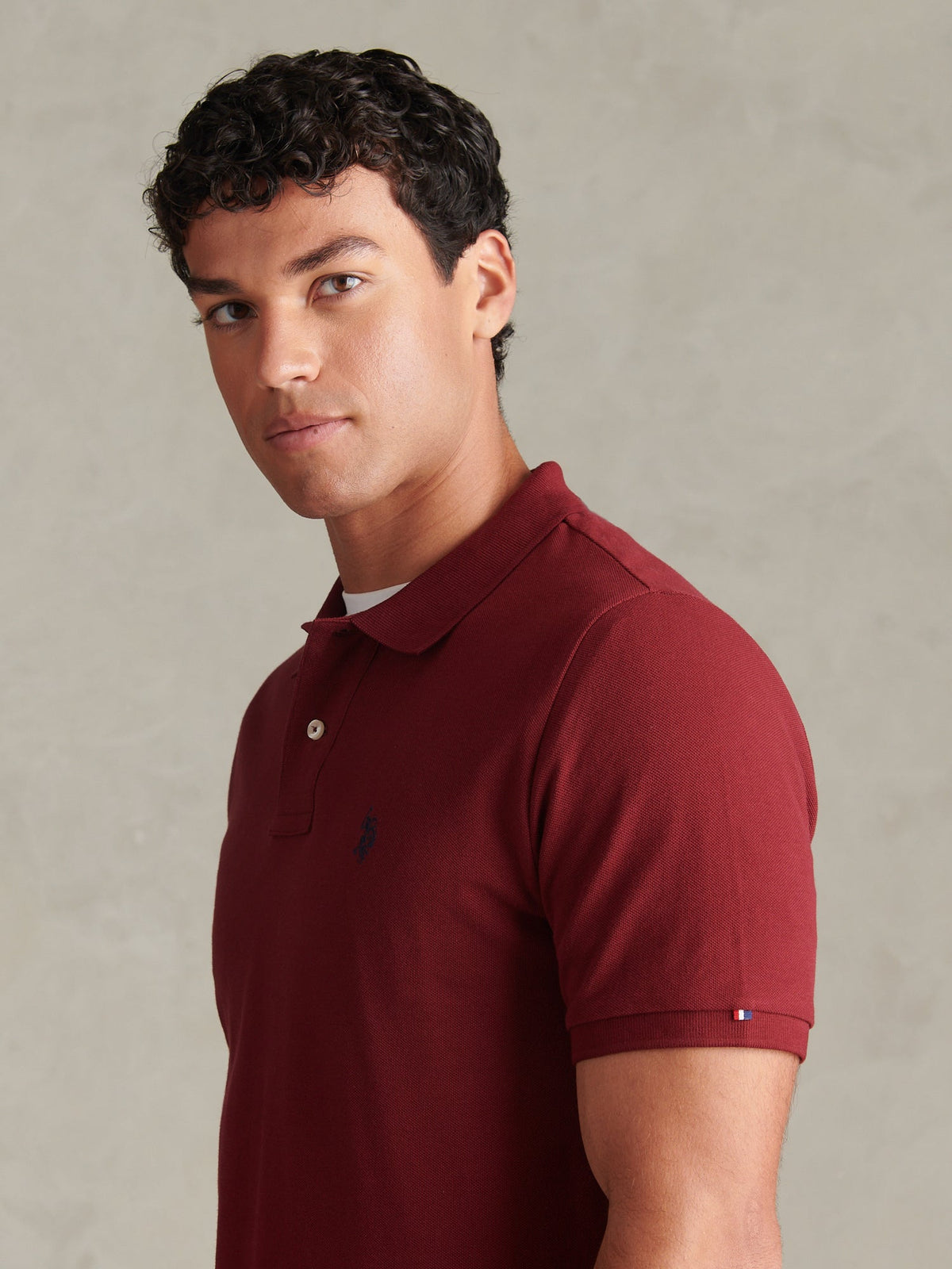 Mens Double Horsemen Polo Shirt Cabernet