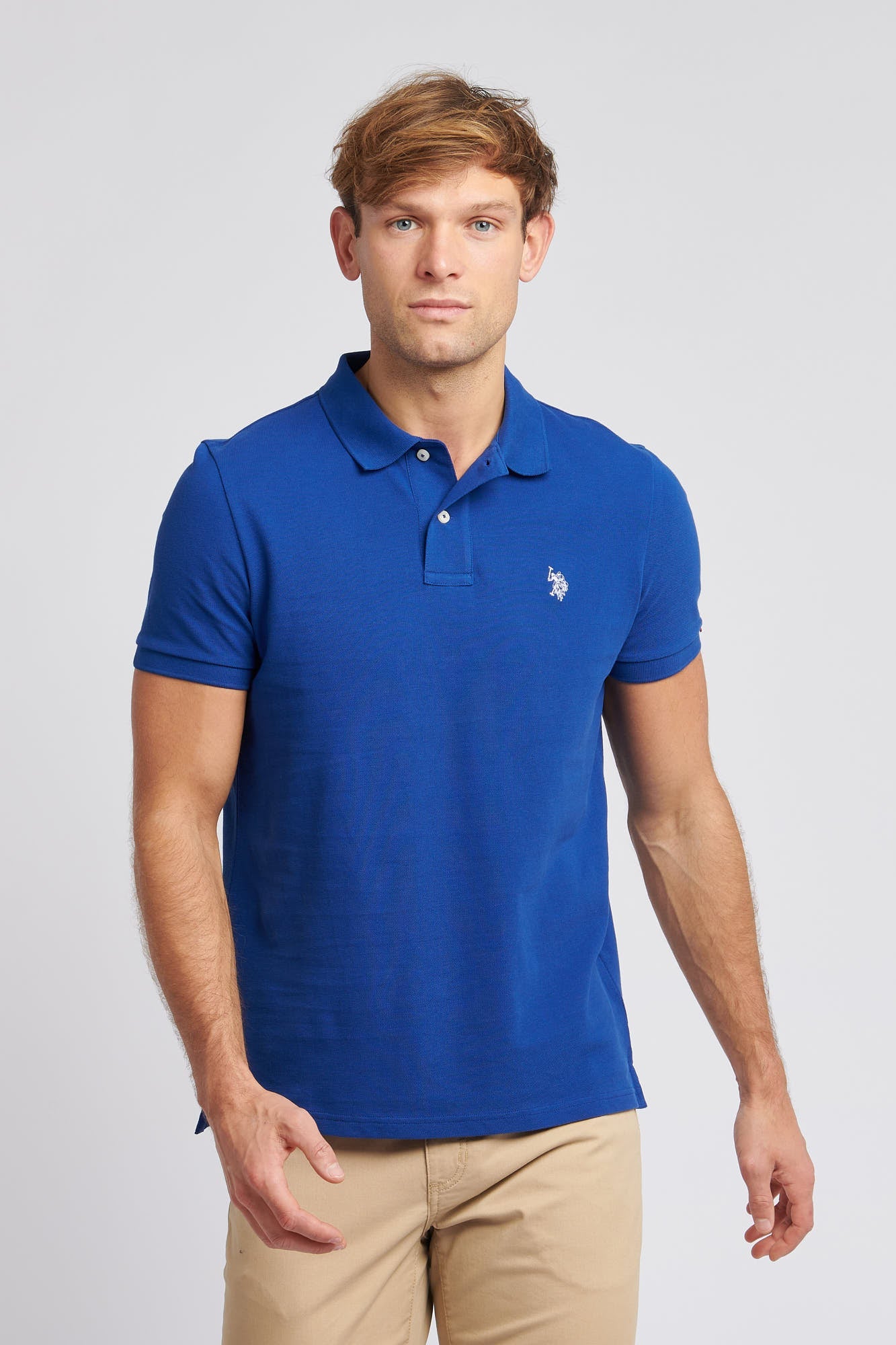 U.S. Polo Assn. Mens Pique Polo Shirt in Sodalite Blue