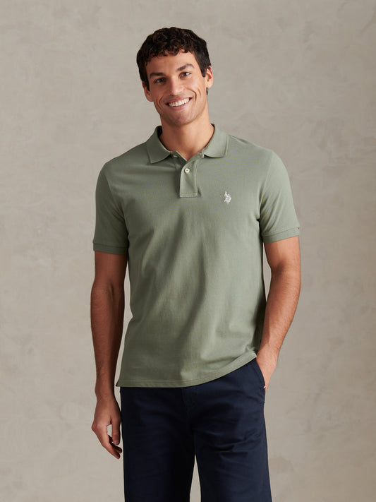 Mens Double Horsemen Polo Shirt in Sea Spray