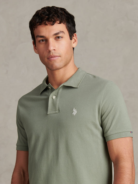 Mens Double Horsemen Polo Shirt in Sea Spray