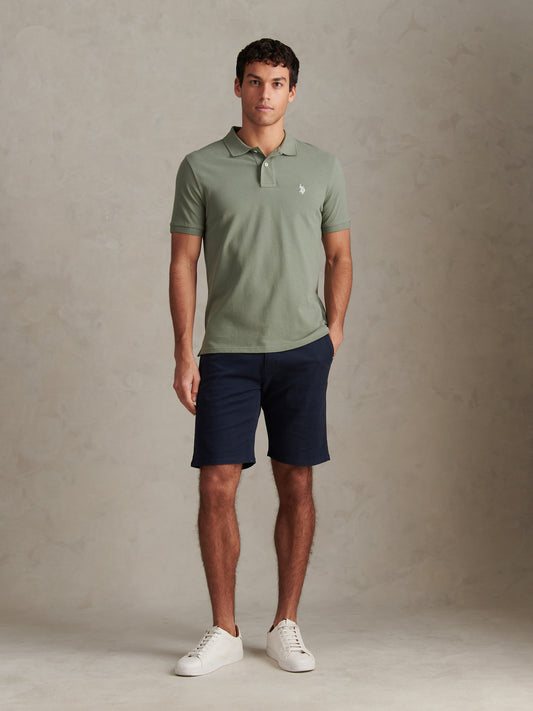 Mens Double Horsemen Polo Shirt in Sea Spray