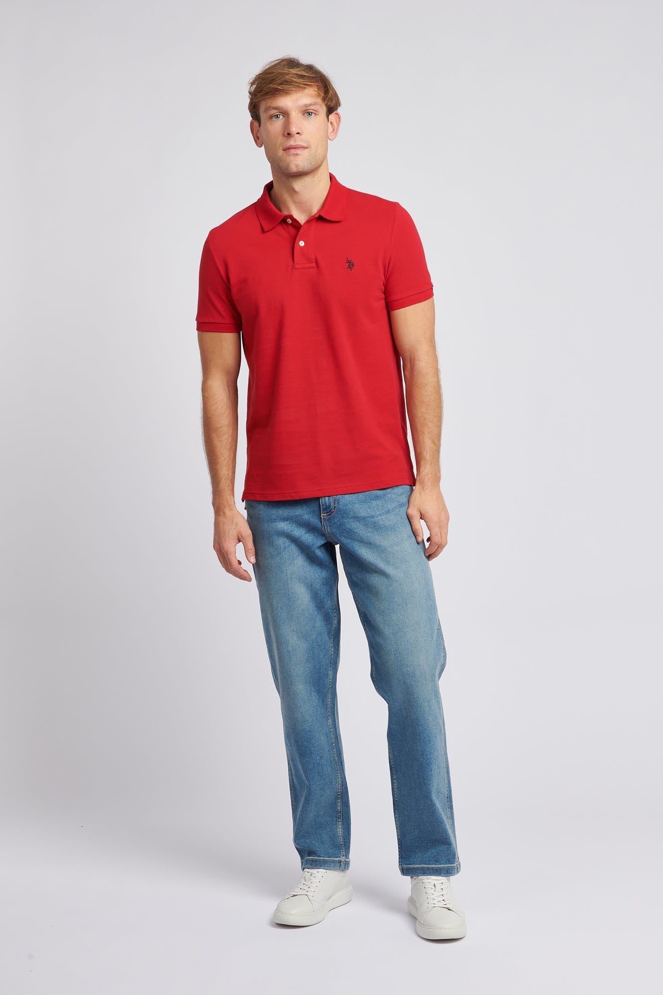 2 For £75 Offer - Mens Pique Polo Shirt in Haute Red