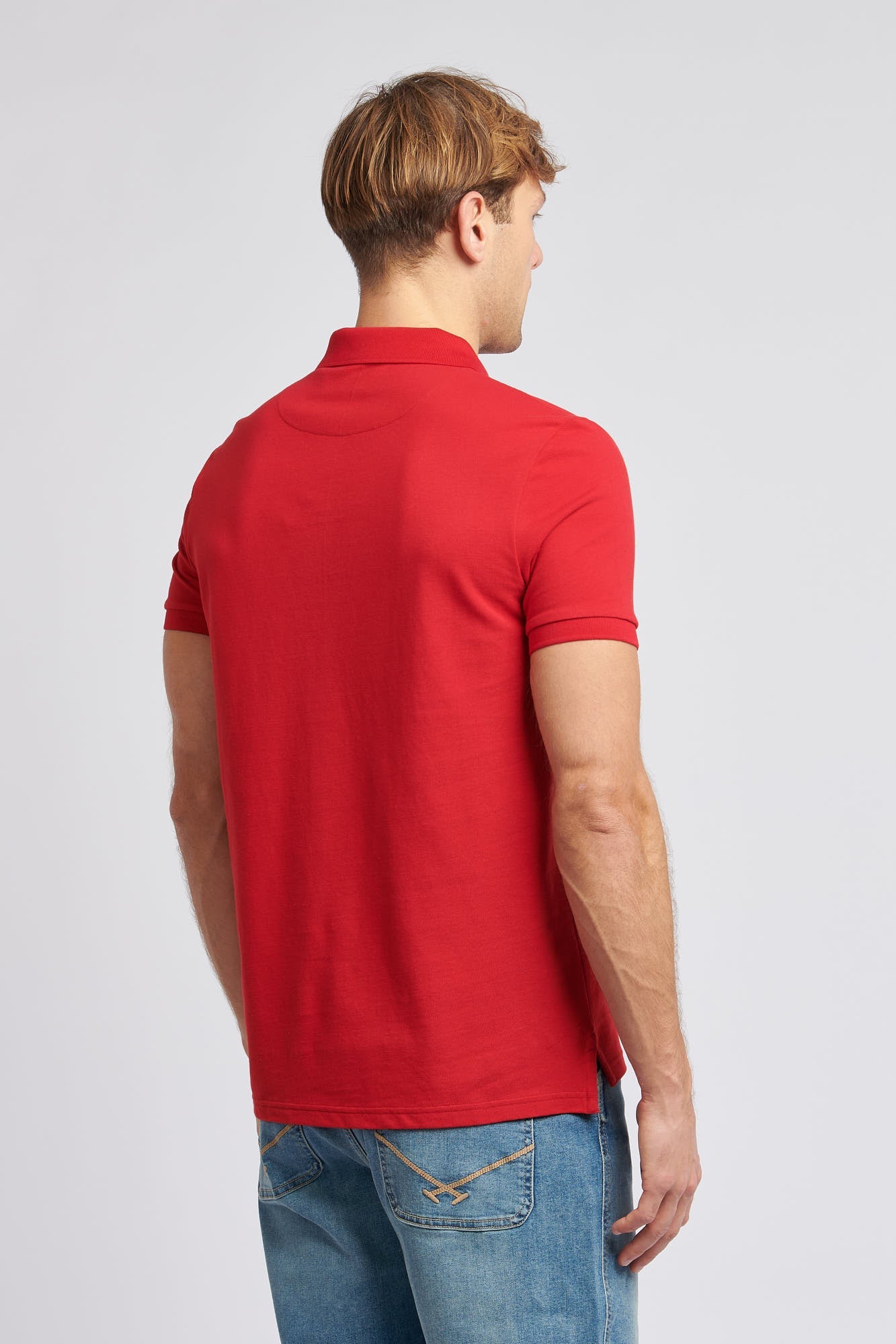 Mens Pique Polo Shirt in Haute Red