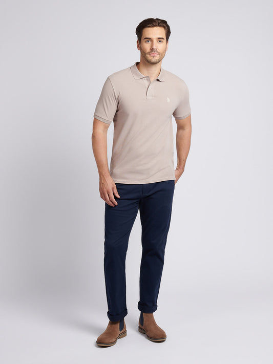 Mens Double Horsemen Polo Shirt in Atmosphere