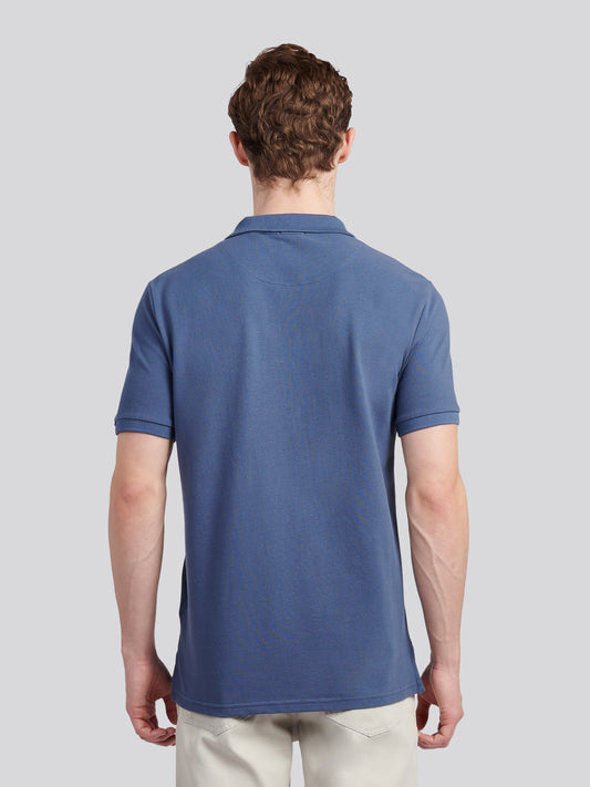 Mens Double Horsemen Polo Shirt in Vintage Indigo