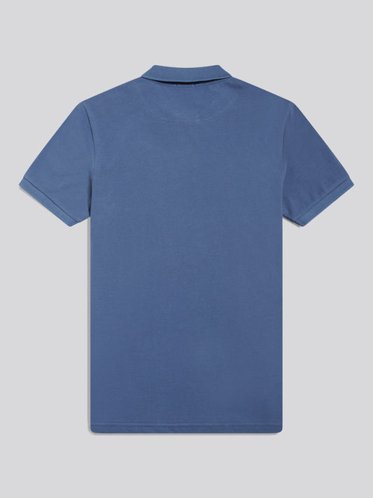 Mens Double Horsemen Polo Shirt in Vintage Indigo