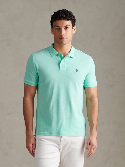 Mens Double Horsemen Polo Shirt Ice Green