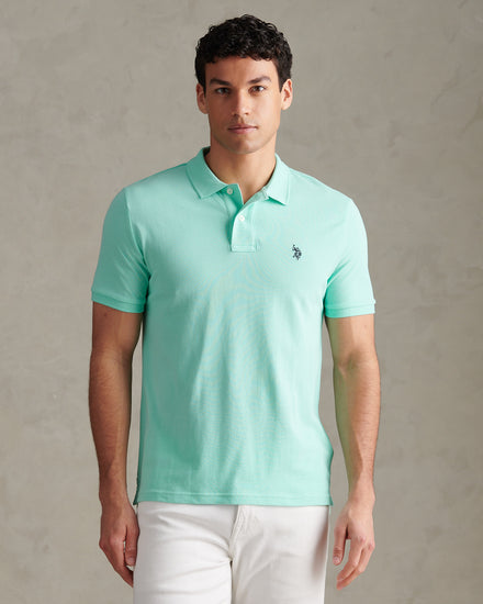 Mens Double Horsemen Polo Shirt Ice Green
