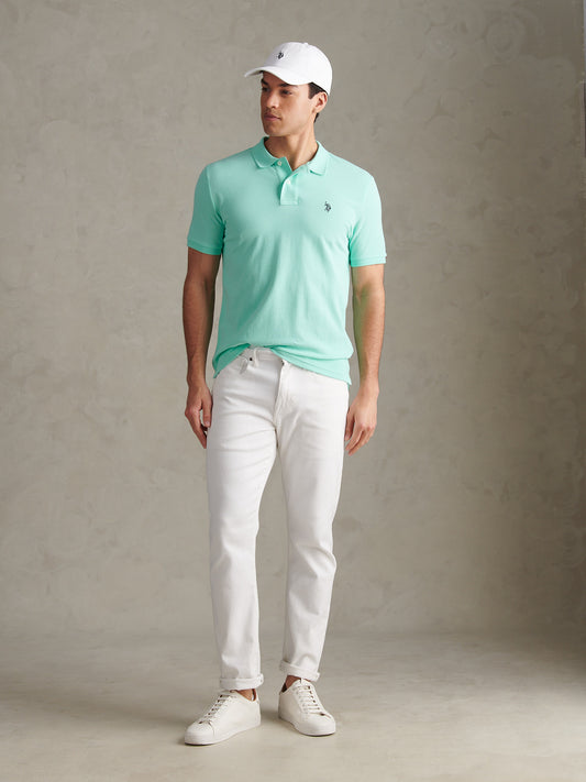 Mens Double Horsemen Polo Shirt Ice Green