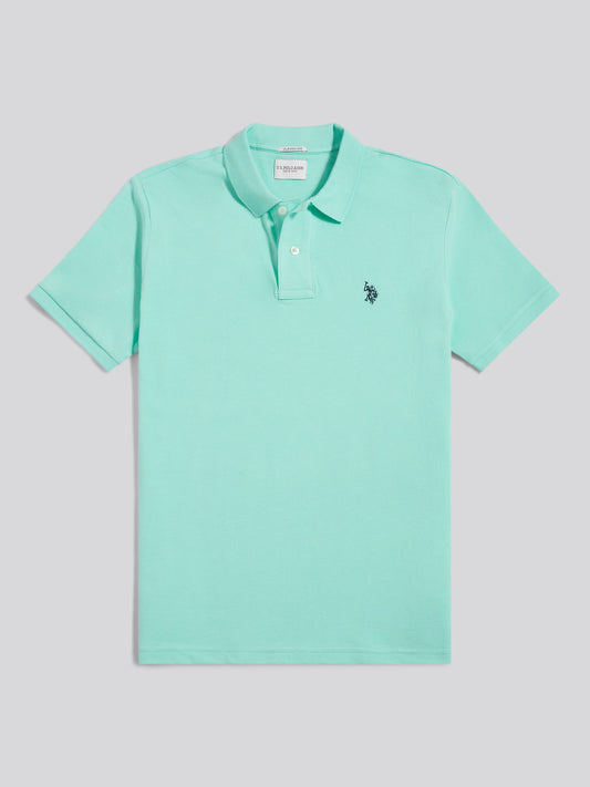 Mens Double Horsemen Polo Shirt in Ice Green