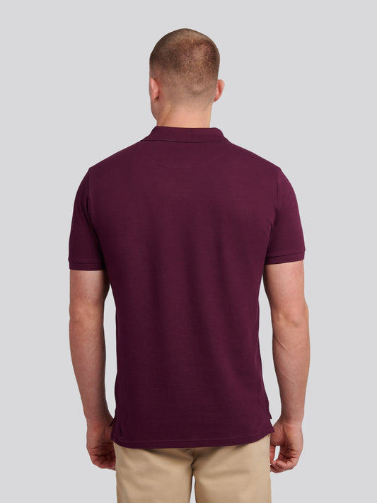 Mens Double Horsemen Polo Shirt in Grape Wine