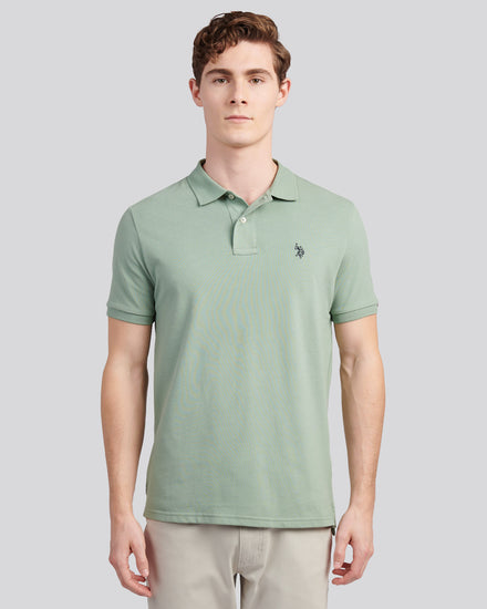 Mens Double Horsemen Polo Shirt in Iceberg Green
