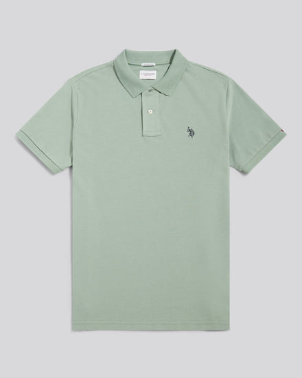 Mens Double Horsemen Polo Shirt in Iceberg Green