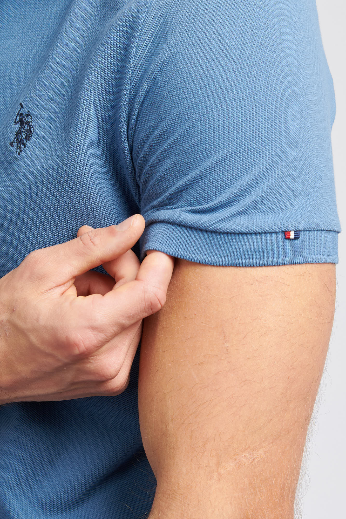 Mens Pique Polo Shirt in Blue Horizon