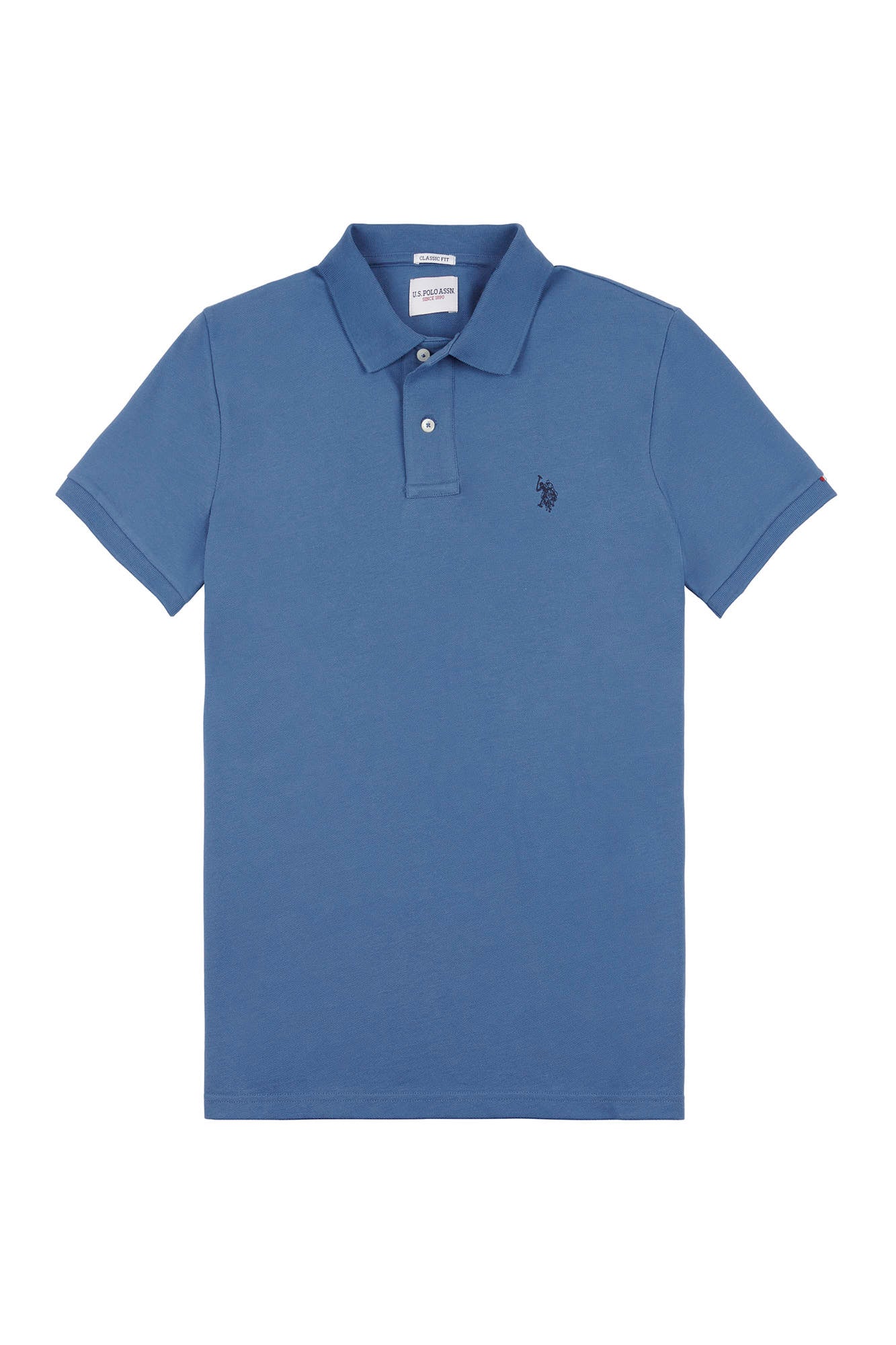 Mens Pique Polo Shirt in Blue Horizon