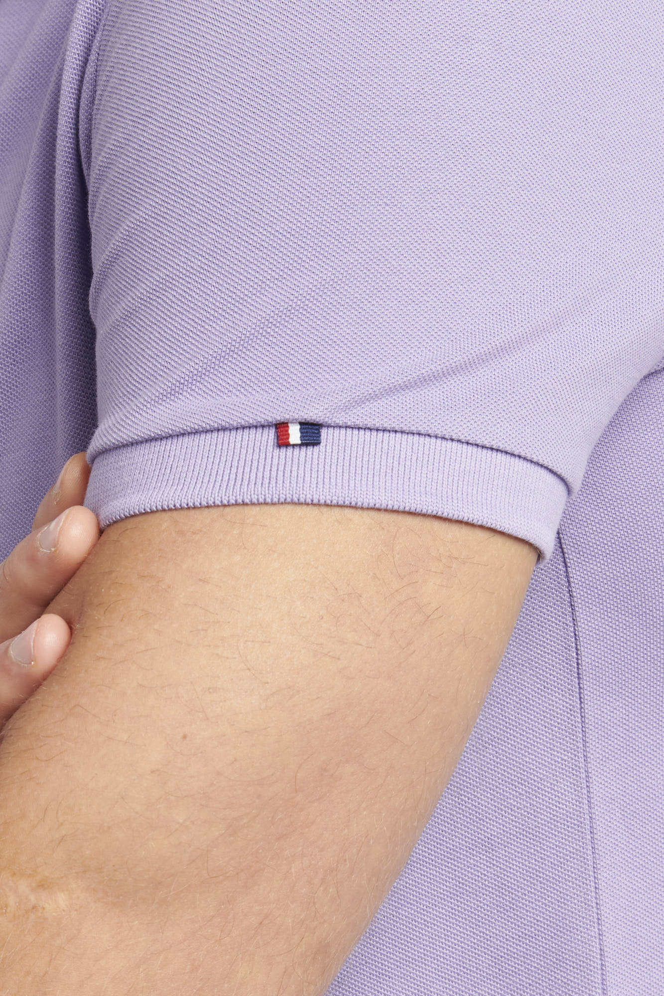 Mens Pique Polo Shirt in Chalk Violet