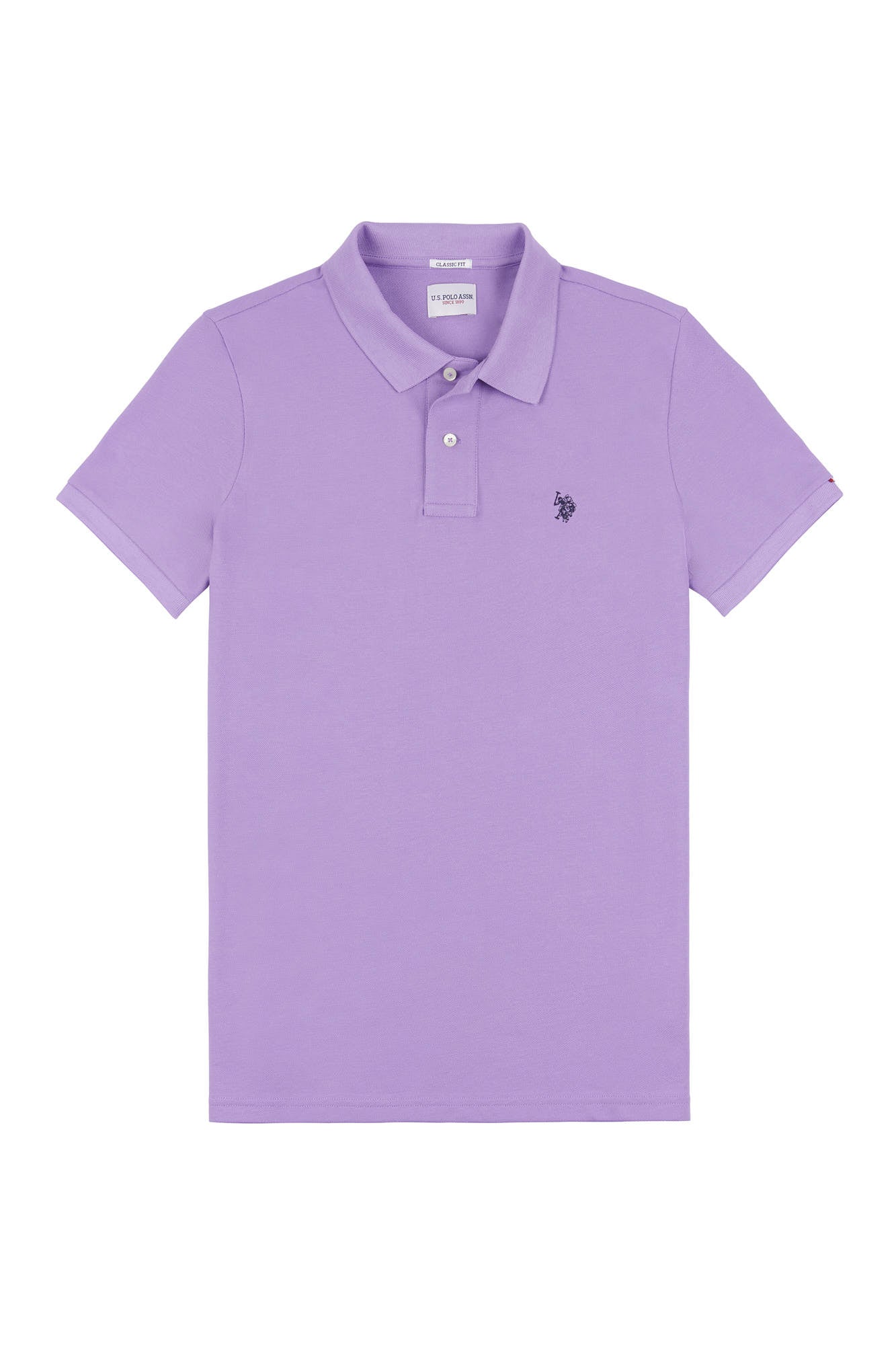 Mens Pique Polo Shirt in Chalk Violet