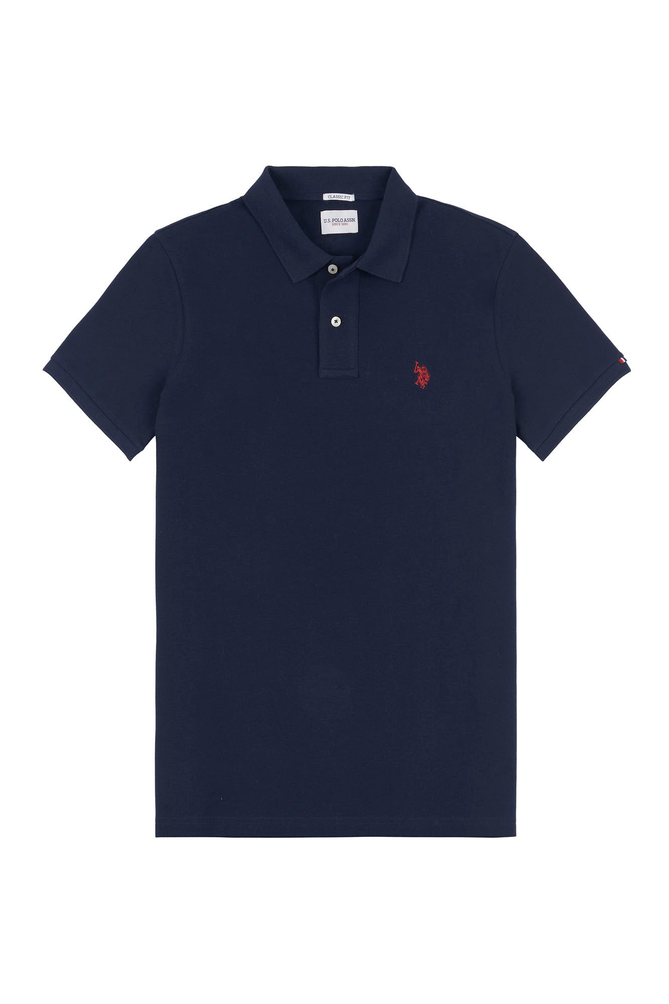 2 For £75 Offer - Mens Pique Polo Shirt in Dark Sapphire Navy / Haute Red DHM