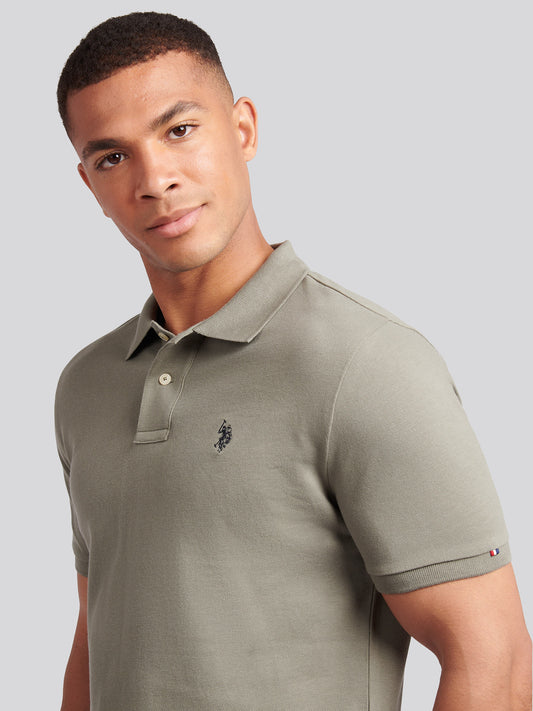 Mens Double Horsemen Polo Shirt in Mulled Basil