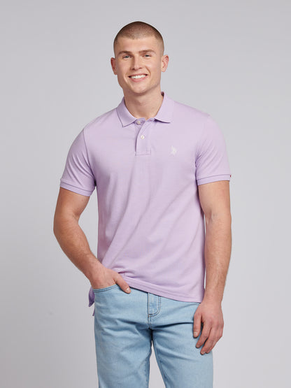 Mens Pique Polo Shirt in Lilac Breeze