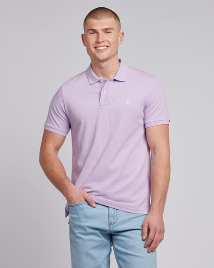 Mens Pique Polo Shirt in Lilac Breeze
