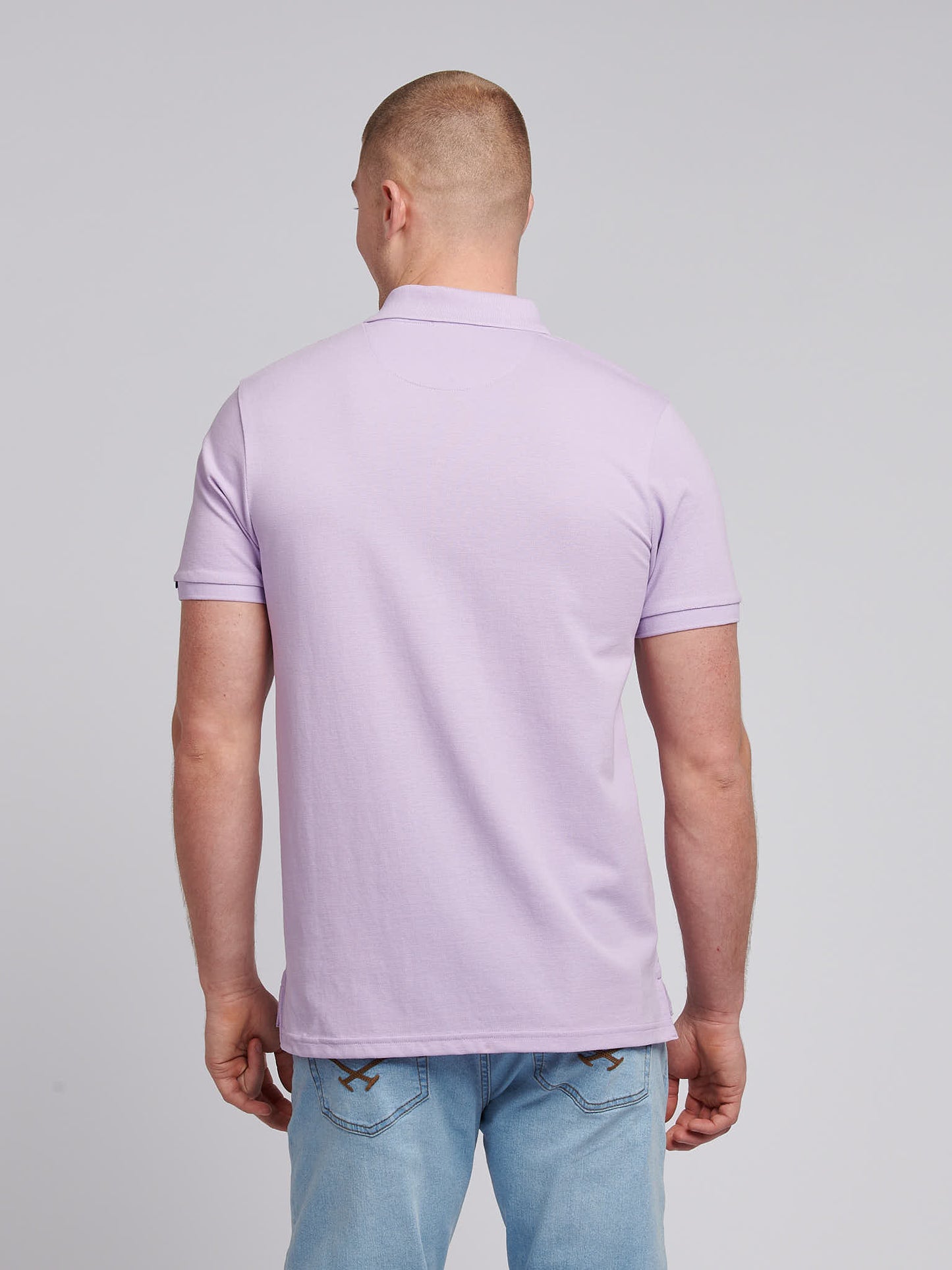 Mens Pique Polo Shirt in Lilac Breeze