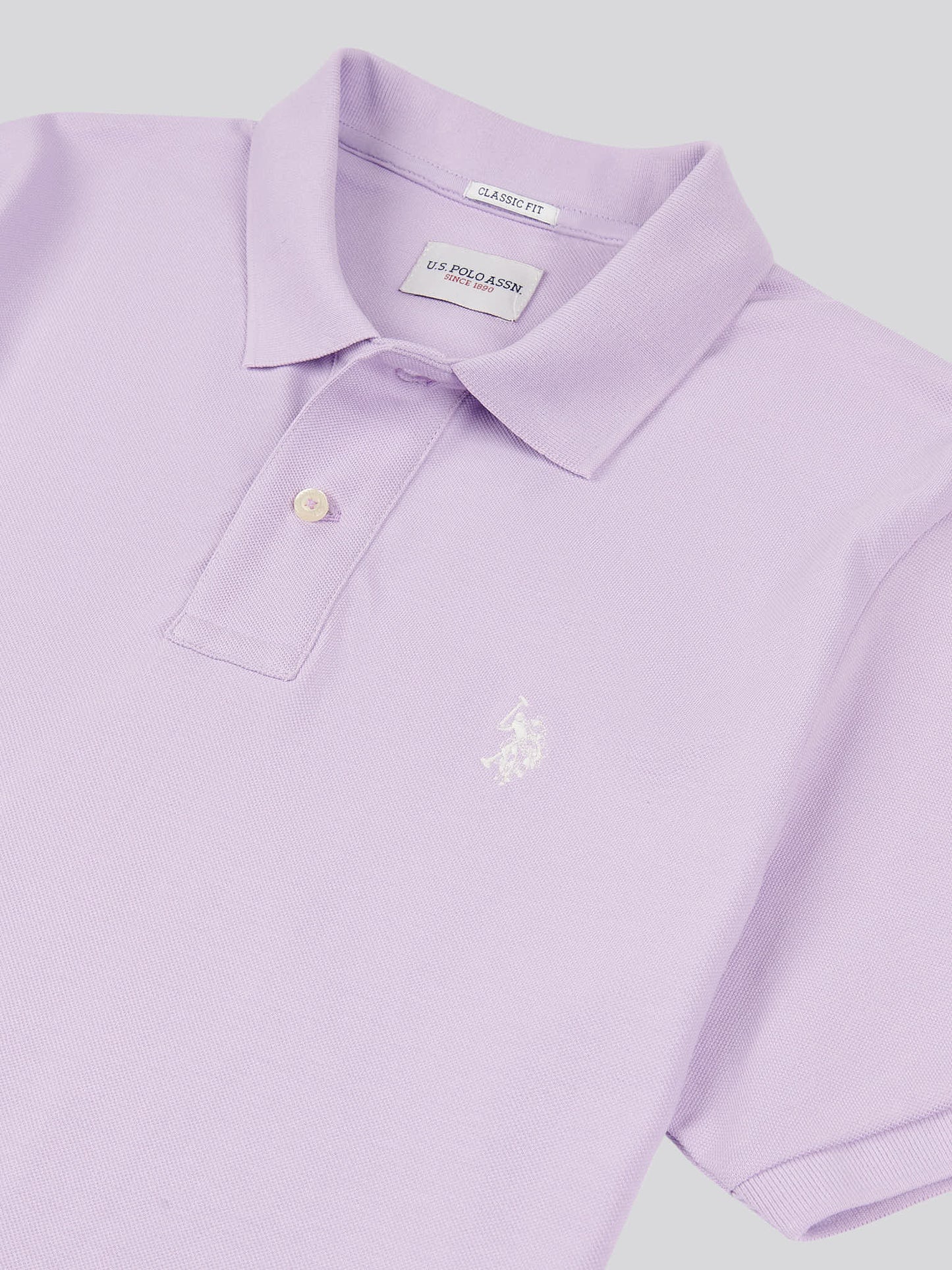 Mens Pique Polo Shirt in Lilac Breeze