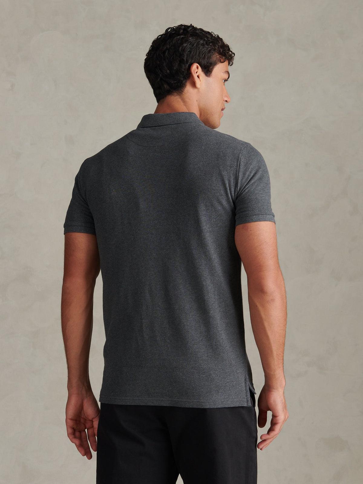 Mens Double Horsemen Polo Shirt Charcoal marl SB-60 B