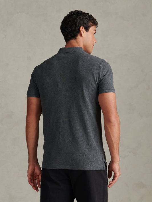Mens Double Horsemen Polo Shirt Charcoal marl SB-60 B