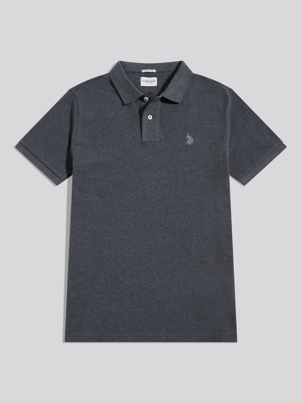 Mens Double Horsemen Polo Shirt Charcoal marl SB-60 B