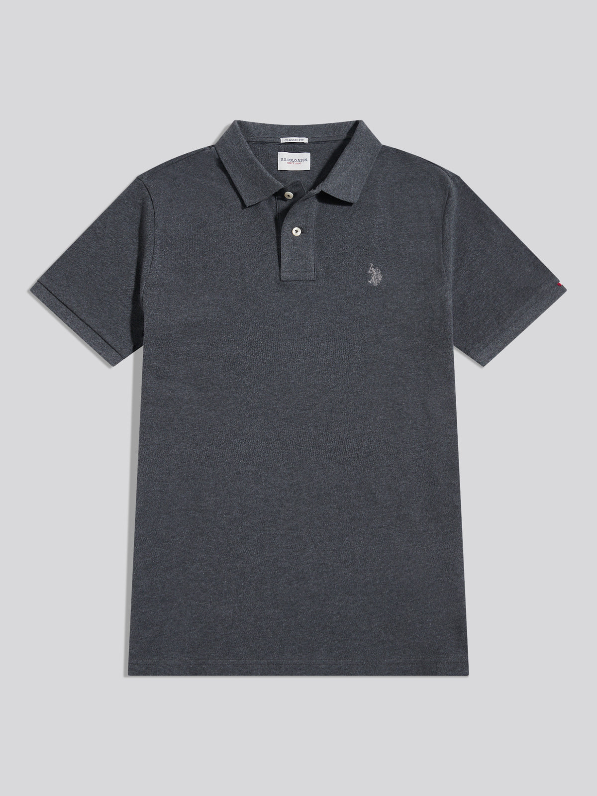 Mens Double Horsemen Polo Shirt Charcoal marl SB-60 B