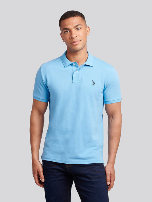 Mens Double Horsemen Polo Shirt in Heritage Blue