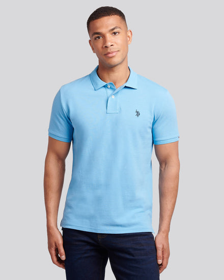Mens Double Horsemen Polo Shirt in Heritage Blue