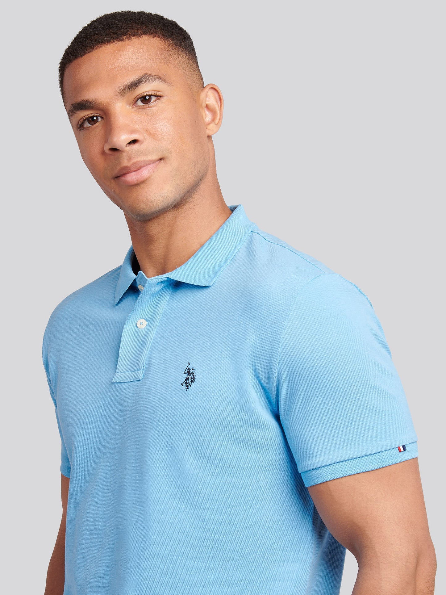 Mens Double Horsemen Polo Shirt in Heritage Blue